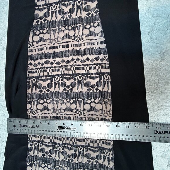 R&M Richards Petite Womens Round Neck Sleeveless Maxi Dress Size 6P Black & Tan - Picture 8 of 9